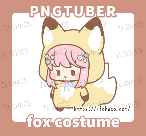 ［Veadotube Mini / PNGTuber］A girl in a fox costume - Single Expression (Normal)  