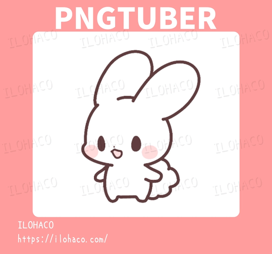 ［Veadotube Mini / PNGTuber］ White Rabbit - Single Expression (Normal)